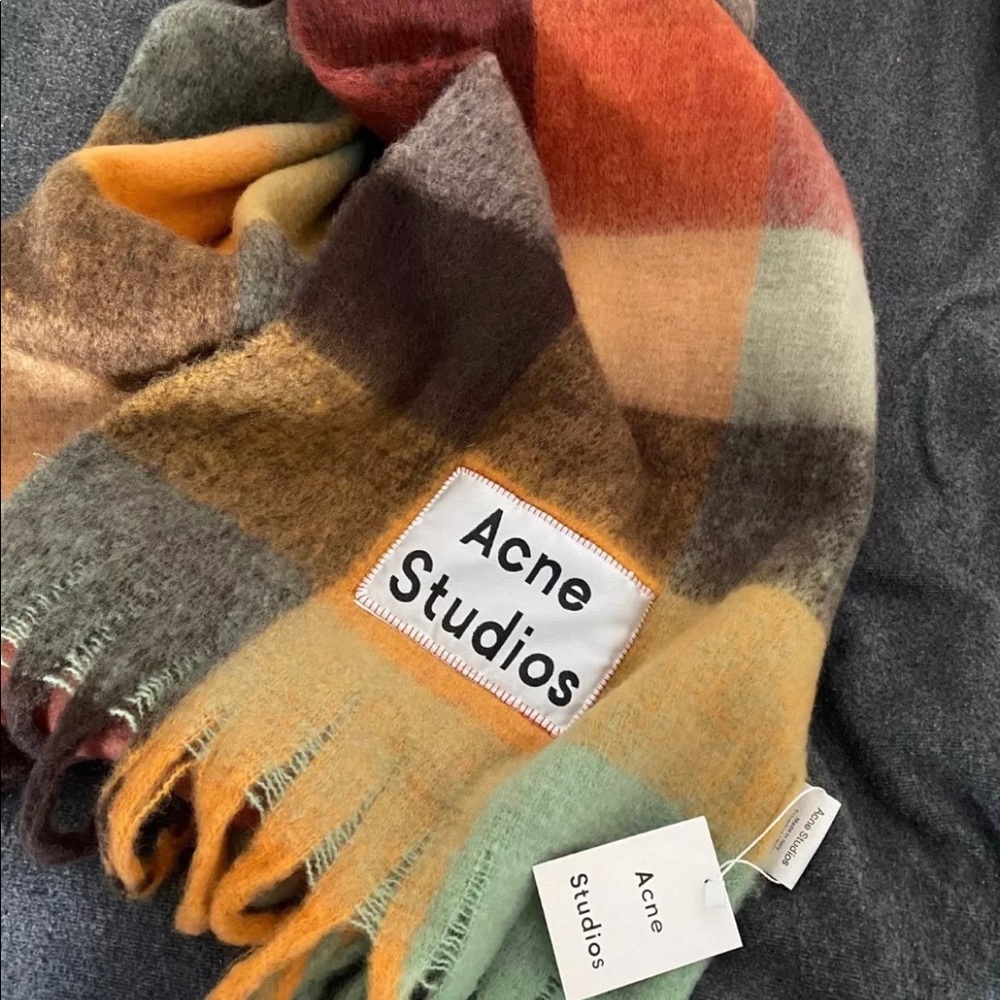 Acne studios style plaid scarf